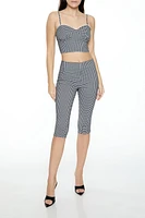 Gingham Mid-Rise Capri Pants