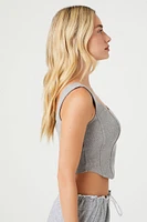 Curved Hem Bustier Crop Top