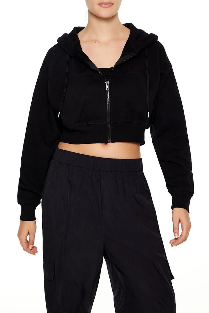 Cropped Zip-Up Hoodie