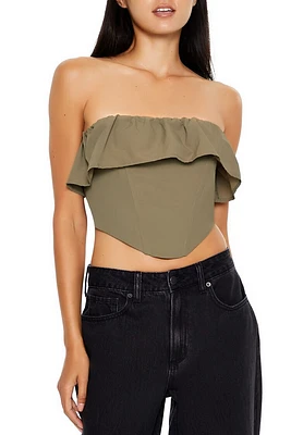 Flounce Cropped Tube Top