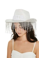 Rhinestone Fringe Bride Cowboy Hat