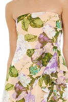 Asymmetrical Floral Midi Dress