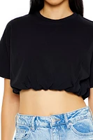 Cropped Bubble-Hem Tee