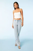 Rhinestone Straight-Leg Jeans