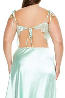 Plus Satin Tie-Back Cami