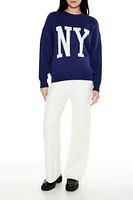 NY Graphic Drop-Sleeve Sweater