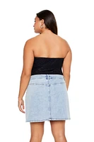 Plus Cropped Eyelet Tube Top