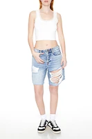 Lace-Trim Cropped Tank Top