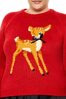 Plus Bow Deer Sweater