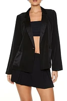 Satin Peak Lapel Longline Blazer