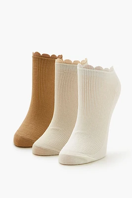 Ruffle-Trim Ankle Socks Set - 3 pack