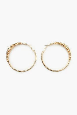 Rhinestone Omega Hoop Earrings