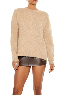 Fuzzy Textured Knit Sweater