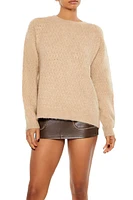 Fuzzy Textured Knit Sweater