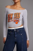 New York Knicks Off-the-Shoulder Top