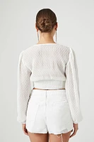 Ruched Clip Dot Crop Top