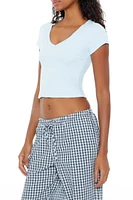 Cropped V-Neck Tee