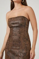 Faux Leather Tube Mini Dress