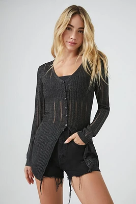 Shadow-Striped Cardigan Sweater