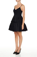 Pleated Flounce Cami Mini Dress