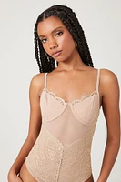Eyelash Lace Bustier Bodysuit