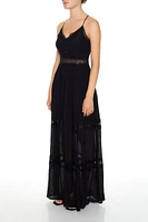 Eyelash Lace Racerback Maxi Dress