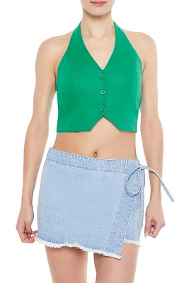 Poplin Halter Crop Top