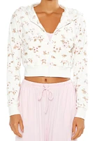 Ditsy Floral Pajama Zip-Up Hoodie