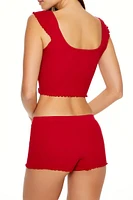 Seamless Bow Pajama Crop Top