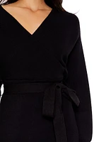 Surplice Midi Sweater Dress