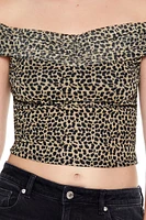 Cheetah Print Off-the-Shoulder Top