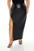 Plus Faux Leather Maxi Skirt