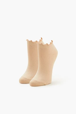 Ribbed Lettuce-Edge Ankle Socks