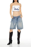 Smocked Italy Tube Crop Top