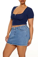Plus Seamless Rosette Crop Top