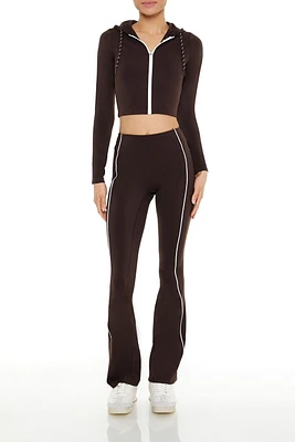 Active Piped-Trim Flare Leggings