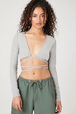 Plunging Wraparound Crop Top