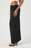 Toggle Drawstring Cargo Midi Skirt