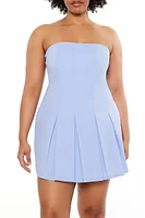 Plus Pleated Mini Dress