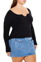 Plus Split-Neck Scoop Top