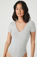 Cotton-Blend V-Neck Bodysuit