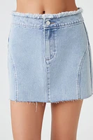 Frayed Denim Mini Skirt