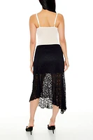Lace Tulip-Hem Midi Skirt