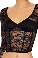 Lace Lingerie Corset Crop Top