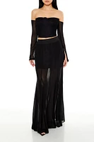 Sheer Overlay Maxi Skirt