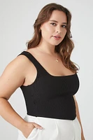 Plus Ribbed Seamless Crop Top