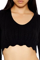 Lace-Up Cropped Sweater