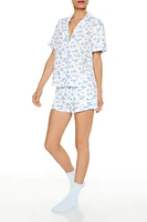 Floral Shirt & Shorts Pajama Set