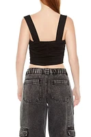 Mesh Cowl Crop Top