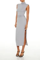 Sleeveless Mock Neck Maxi Dress
